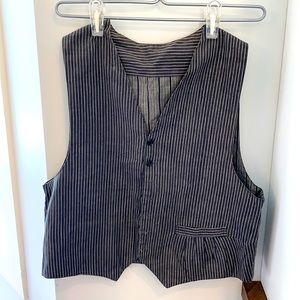 Charcoal Grey Reversible Pinstripe Vest Size M